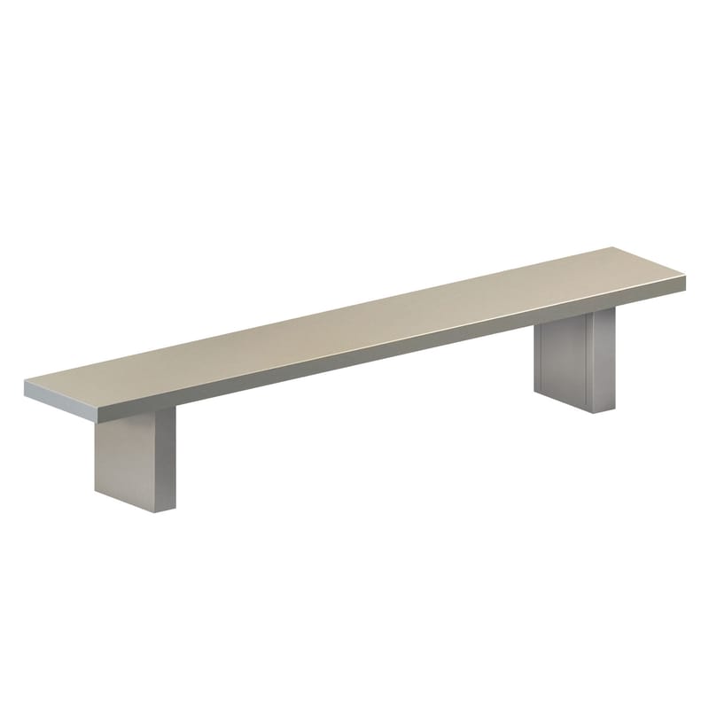 Furniture - Benches - Tommaso OUTDOOR Bench metal grey / L 210 cm - Painted steel - Zeus - L 210 cm / Cement grey - Painted phosphated steel