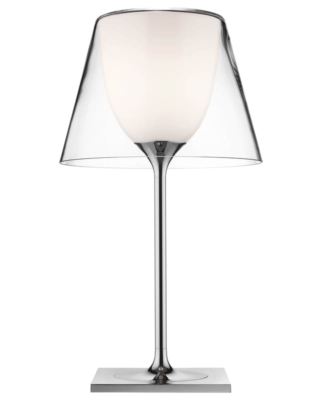 Luminaire - Lampes de table - Lampe de table K tribe T1 Glass métal verre transparent / H 56 cm - Philippe Starck, 2007 - Flos - Transparent - Métal chromé, Polycarbonate, Verre