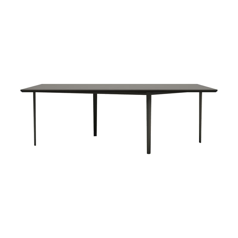 Mobilier - Tables - Table rectangulaire Openup bois noir / 218 x 110 cm - Cappellini - Frêne teinté noir - Contreplaqué de frêne teinté, Métal laqué