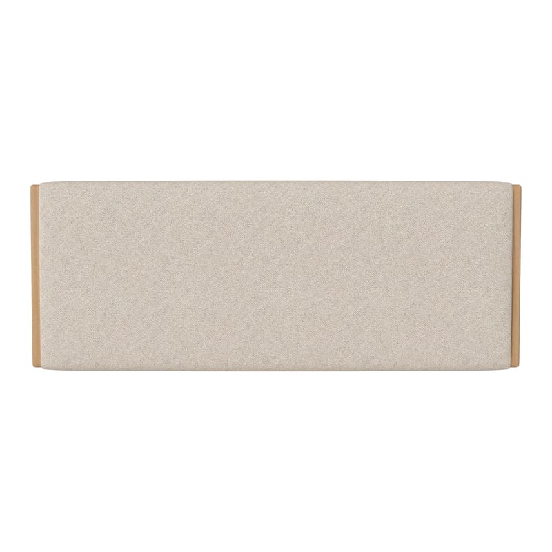 Mobilier - Lits - Tête de lit Haven tissu beige bois naturel / L 166 x H 66 cm - Bolia - Beige (tissu bouclé Monza) / Chêne - Chêne massif huilé, Tissu bouclé