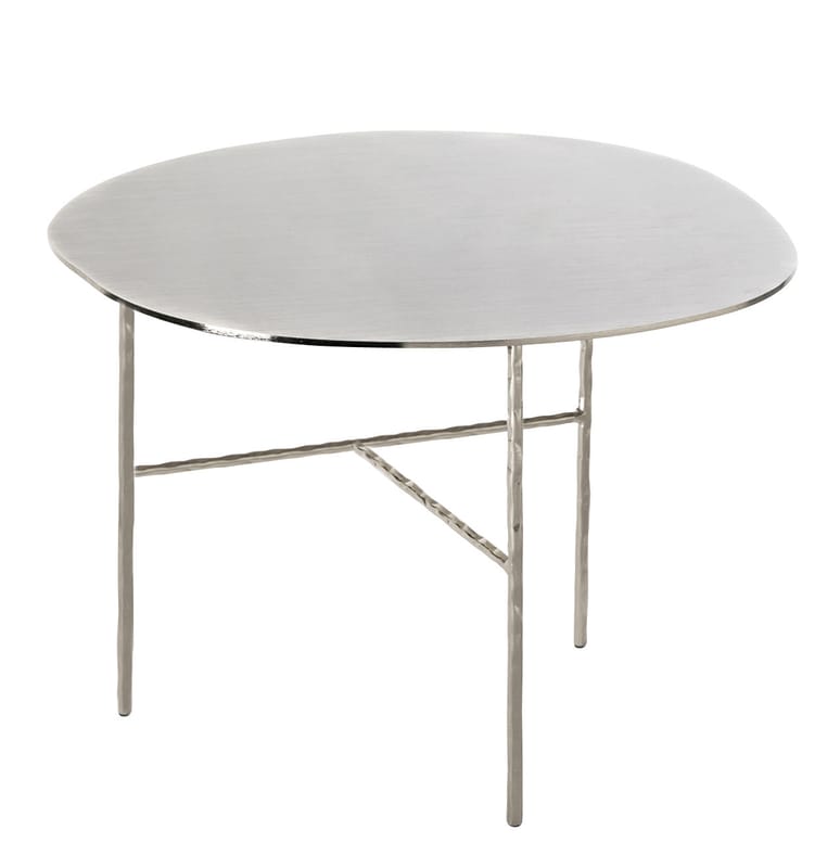 Furniture - Coffee Tables - XXX Ronde Large Coffee table metal / Ø 52 x H 38 cm - Opinion Ciatti - Nickel - Galvanised  nickel, Wrought iron