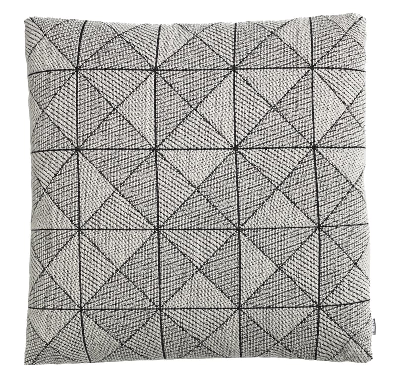 Dekoration - Kissen - Kissen Tile textil weiß schwarz / 50 x 50 cm - Muuto - Weiß -  Plumes, Polyesterfaser, Schurwolle