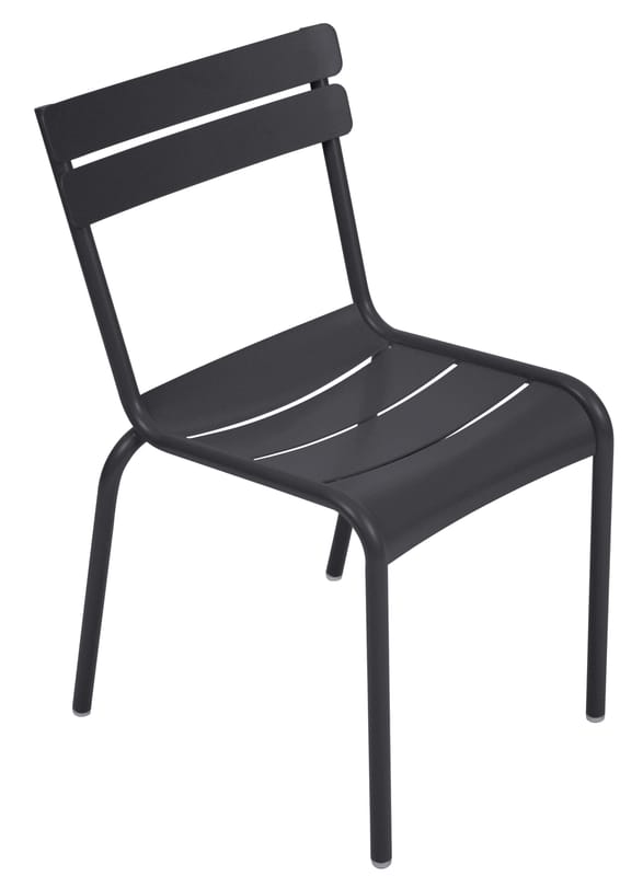 Möbel - Stühle  - Stapelbarer Stuhl Luxembourg metall grau / Metall - Fermob - Anthrazit - lackiertes Aluminium