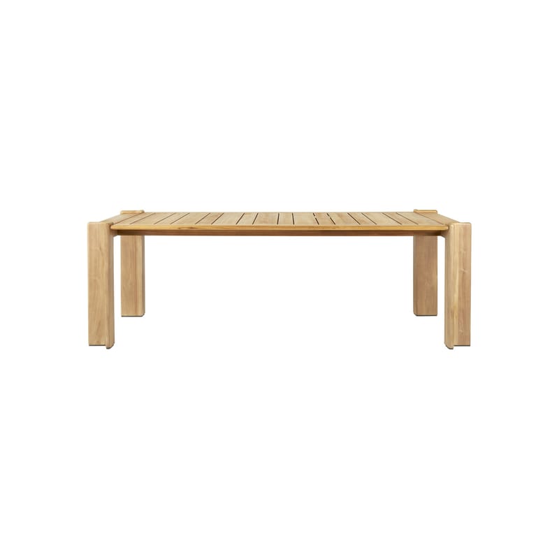 Outdoor - Garden Tables - Atmosfera Rectangular table natural wood / 209 x 105 cm - 6 people / Teak - Gubi - 209 x 105 cm / Teak - Certified solid teak