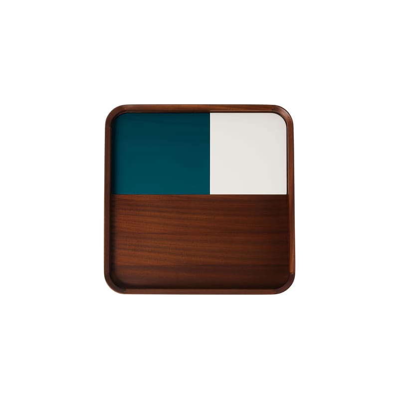 Blue wooden tray deals