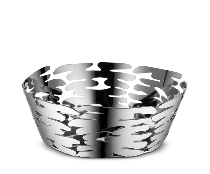Tisch und Küche - Körbe und Tischgestecke - Korb Barket metall grau silber / Ø 18 cm - Stahl - Alessi - Stahl - rostfreier Stahl
