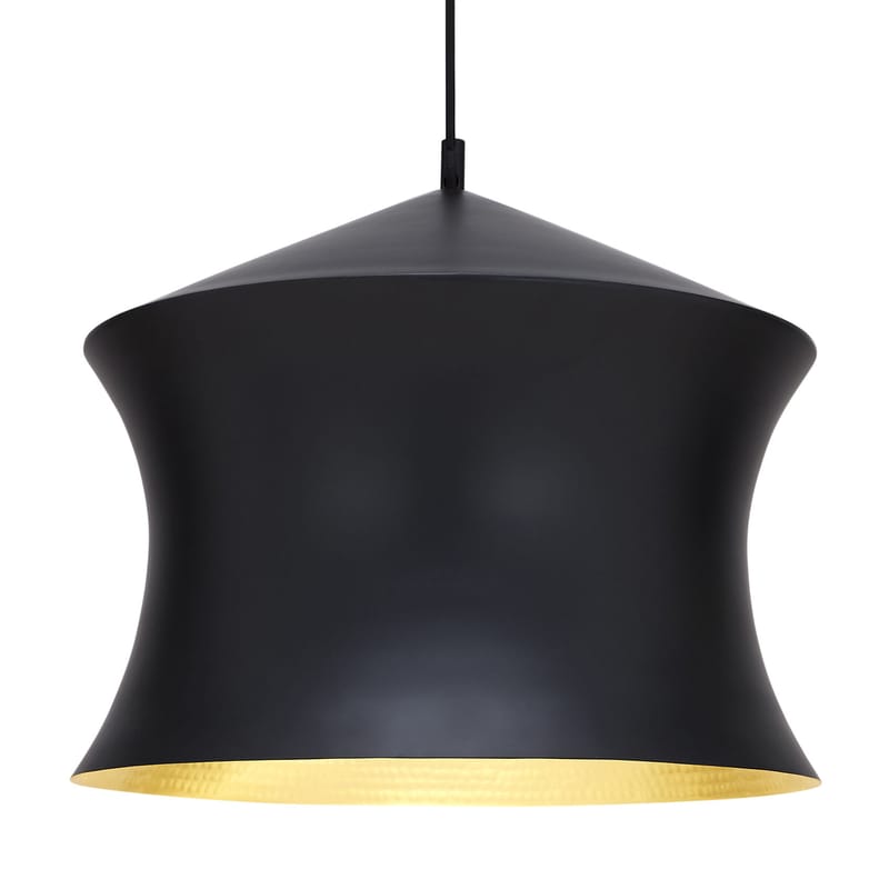 Lighting - Pendant Lighting - Beat Waist LED Pendant metal black / Ø 33 x H 41 cm - Hand-crafted - Tom Dixon - Matt black - Brass