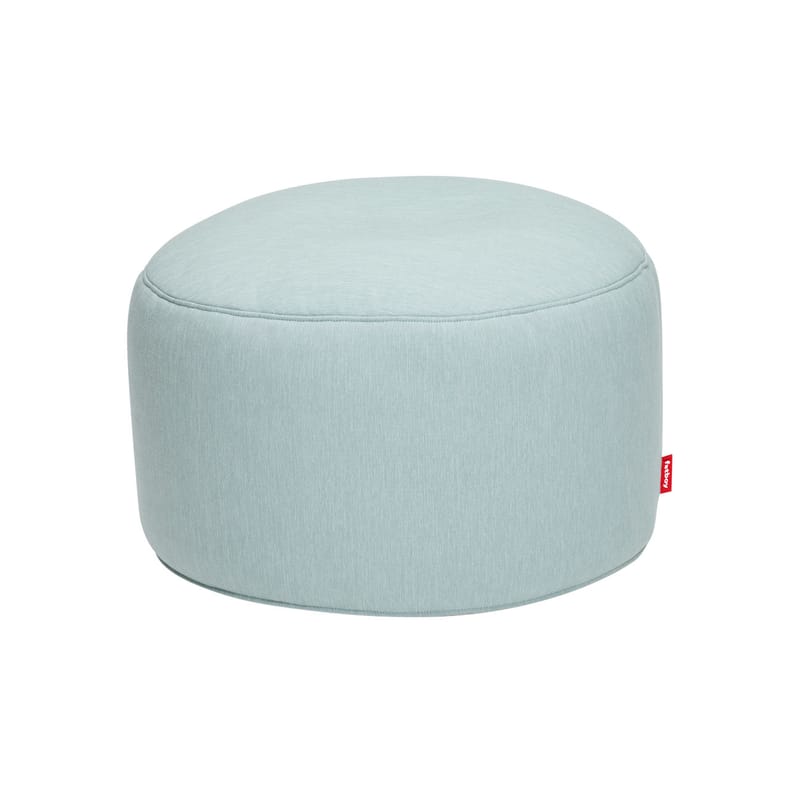 Furniture - Kids Furniture - Point Large Outdoor Pouf textile green green fabric / Ø 70 x H 40 cm - Fatboy - Blue-green Seafoam - Expanded polystyrene, Olefin fabric