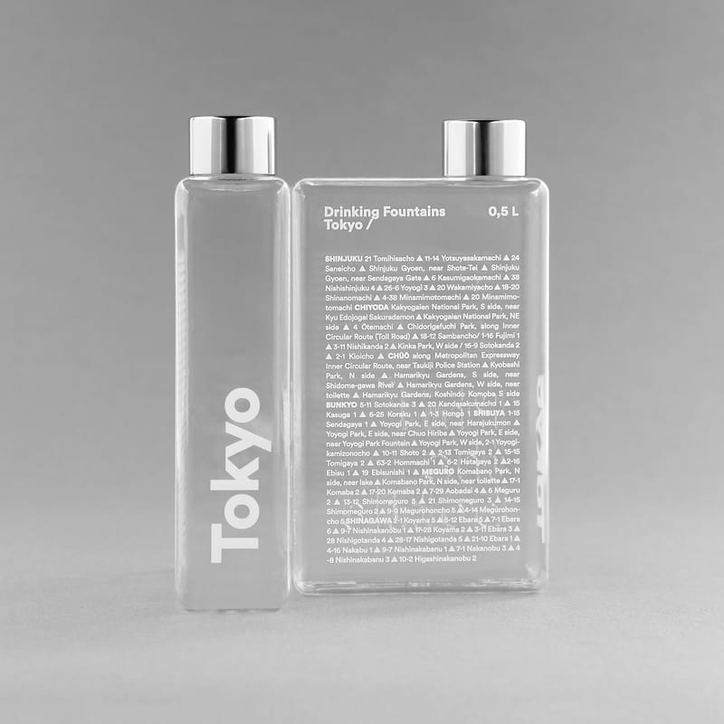 Dossiers - Les bonnes affaires - Gourde Phil - Tokyo plastique transparent / Bouteille nomade plastique écologique - 500 ml - Palomar - Tokyo - Aluminium, Plastique écologique