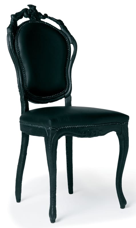 Black padded top chair