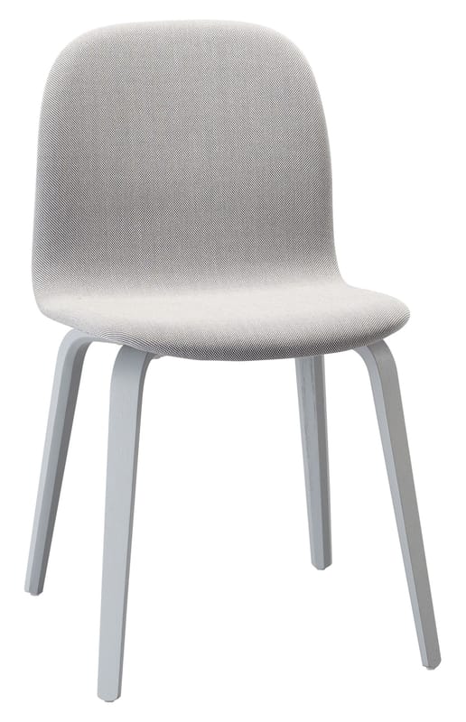 Furniture - Chairs - Visu Padded chair textile wood grey Fabric version - Muuto - Grey / Light grey fabric - Kvadrat fabric, Painted wood