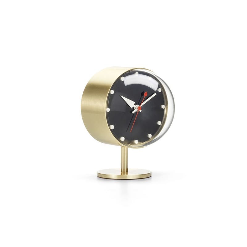 Decoration - Wall Clocks - Desk Clock - Night Clock Desk clock gold metal / By George Nelson, 1947-1953 - Vitra - Brass - Acrylic glass, Brass