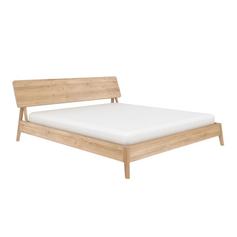 Furniture - Beds - Air Double bed natural wood / For mattress 180 x 200 cm - Solid oak - Ethnicraft - Mattress 180 x 200 cm / Oak - Solid oak