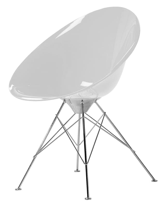 Mobilier - Chaises, fauteuils de salle à manger - Fauteuil Ero/S/ - Kartell - Opaque blanc - Acier chromé, Polycarbonate