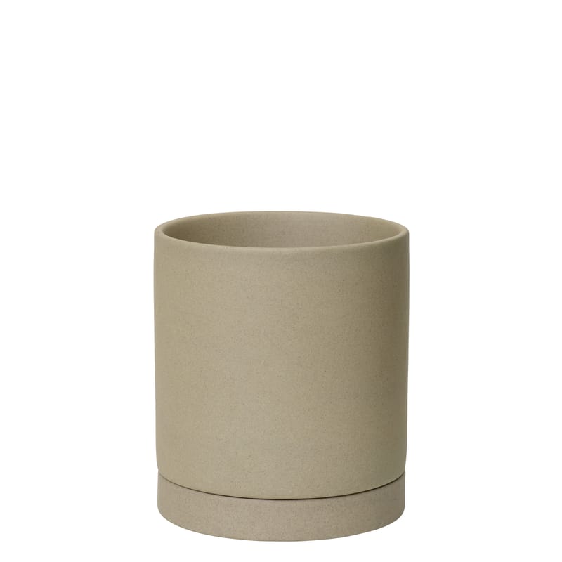 Outdoor - Pots & Plants - Sekki Medium Flowerpot ceramic beige / Ø 13.5 x H 15.7 cm - Sandstone - Ferm Living - Sand - Sandstone