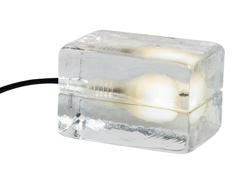 Lighting - Table Lamps - Block Lamp Mini Table lamp - L 12 cm by Design House Stockholm - Clear / Black cord - Glass