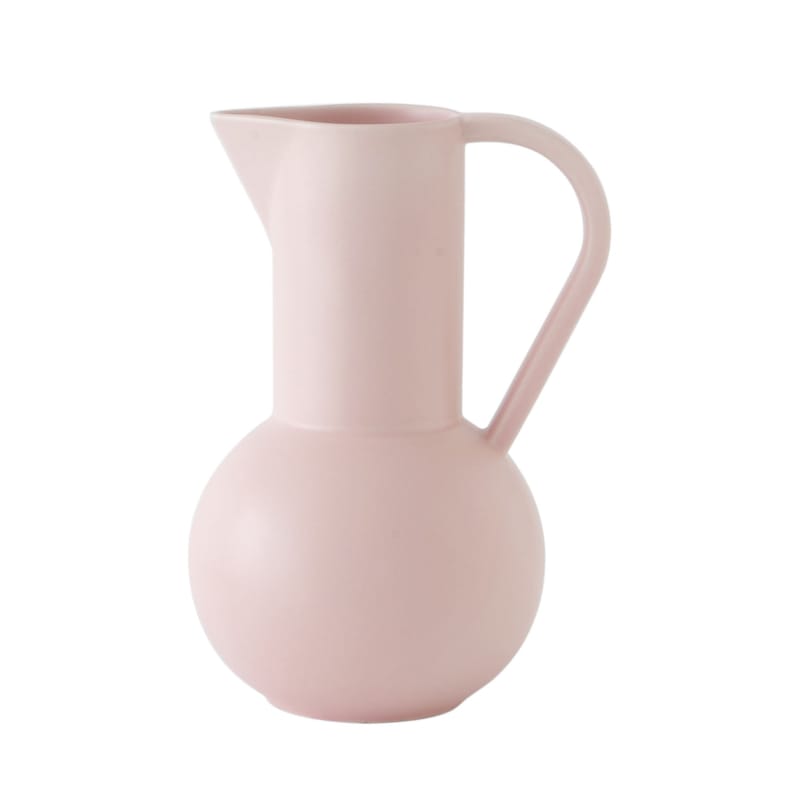 Tableware - Water Carafes & Wine Decanters - Strøm Large Carafe ceramic pink / H 28 cm - Handmade ceramic - raawii - Blush coral - Ceramic