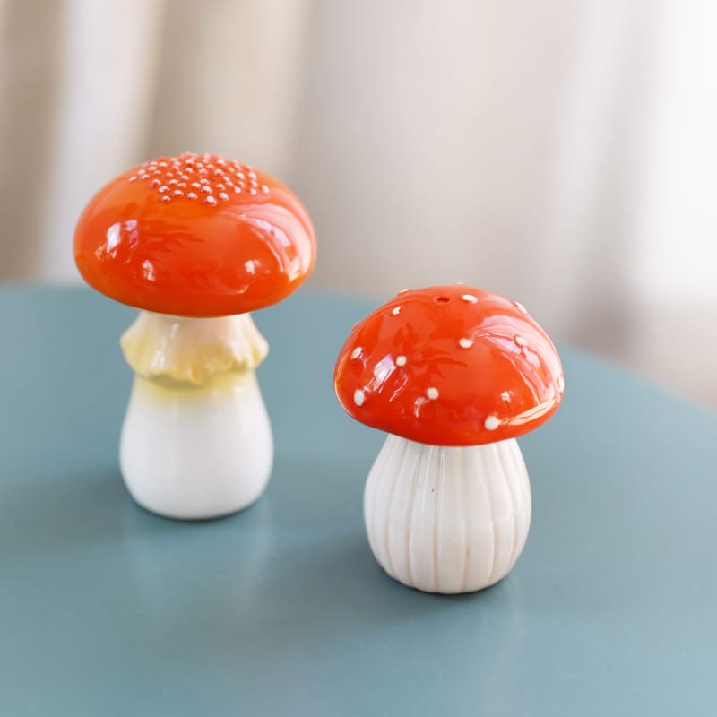 Ensemble salière et poivrière Mushroom & klevering - orange
