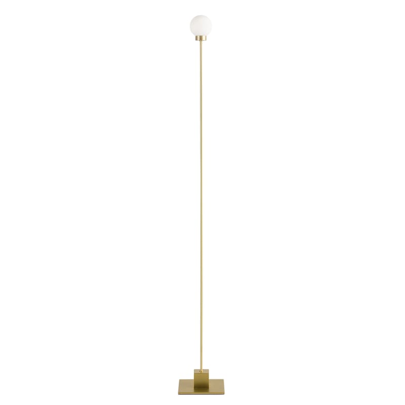 Lighting - Floor lamps - Snowball Floor lamp glass gold metal / Glass & metal - H 117 cm - Northern  - Brass - Brass, Mouth blown glass