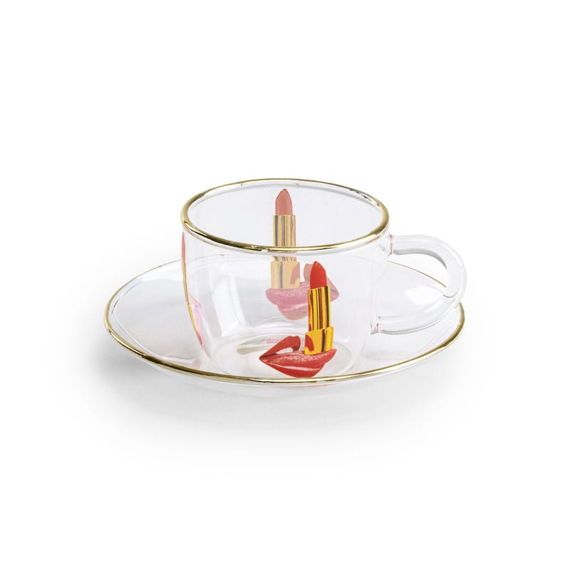 Tableware - Coffee Mugs & Tea Cups - Toiletpaper - Tongue Coffee cup glass multicoloured - Seletti - Tongue - Borosilicated glass