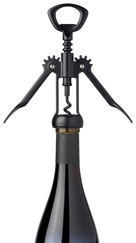 Tableware - Around wine - Black-Black Bottle opener metal black Winged lever corkscrew - L\'Atelier du Vin - Black - Teflon steel