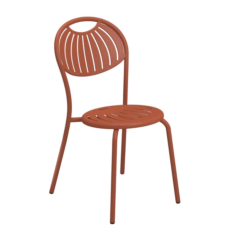 Furniture - Chairs - Coupole Stacking chair metal red metal - Emu - Maple red - Varnished steel