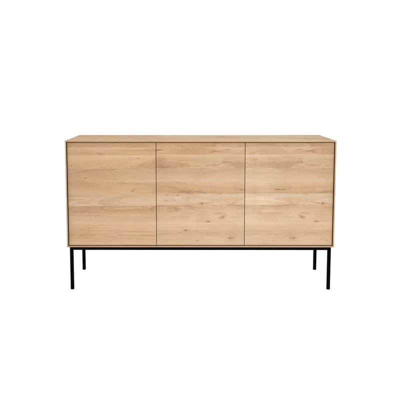 Furniture - Dressers & Storage Units - Whitebird Dresser black natural wood / Solid oak L 150 cm / 3 doors - Ethnicraft - Oak / Black legs - Solid oak, Varnished metal