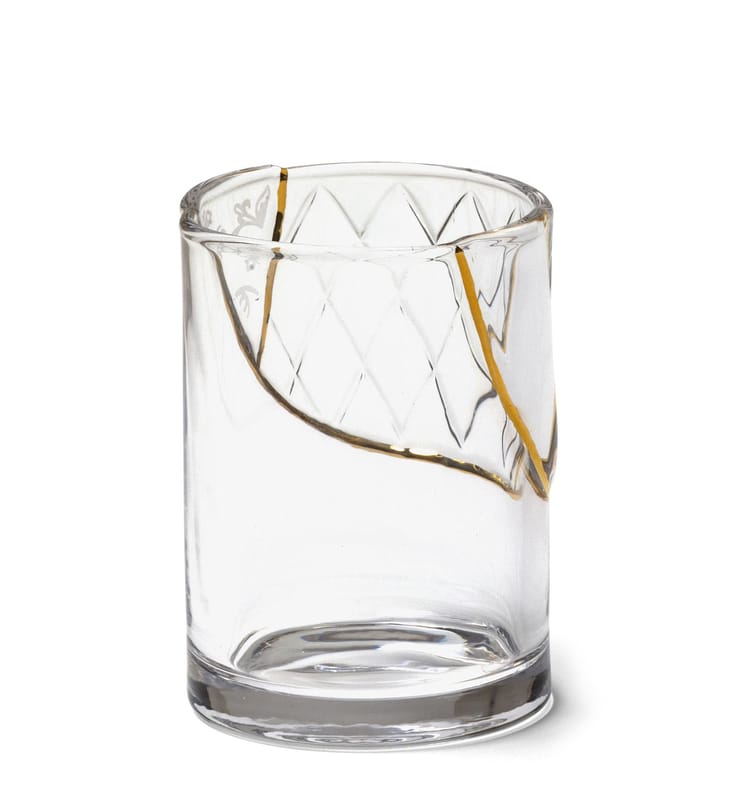 Tisch und Küche - Gläser - Glas Kintsugi n°2 glas transparent gold / Glas & Feingold - Seletti - Nr. 2 / Transparent & Gold - Feingold, Glas