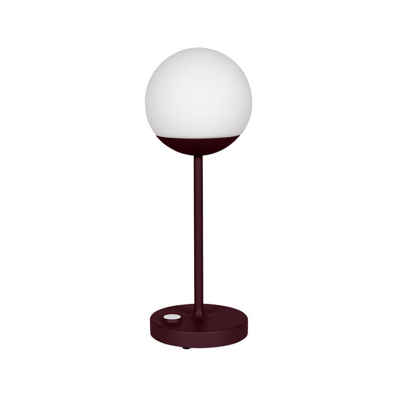 Lighting - Table Lamps - Mooon! MAX LED Wireless rechargeable outdoor lamp metal glass red / H 41 cm - Fermob - Black cherry - Aluminium, Glass