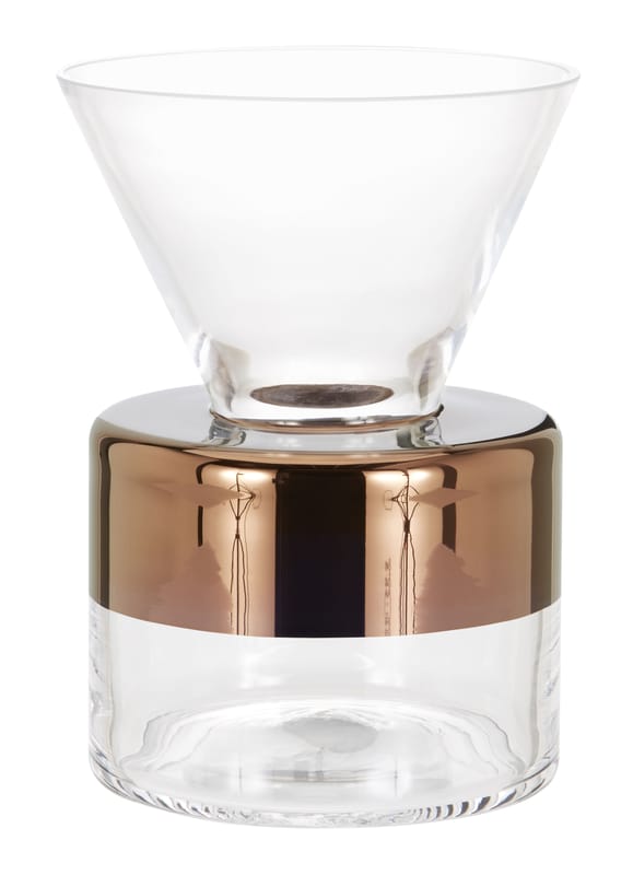 Dekoration - Vasen - Vase Tank glas transparent kupfer / medium - Tom Dixon - Transparent / Kupfer - mundgeblasenes Glas