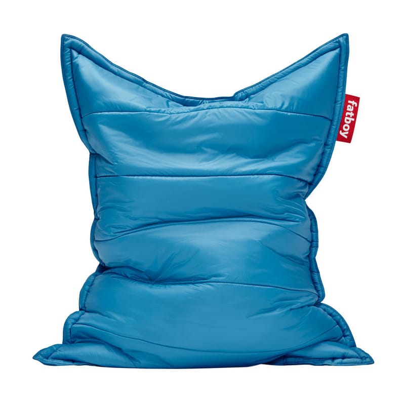 Furniture - Poufs & Floor Cushions - Pouf Original Puffer bleu / Tissu doudoune - Edition limitée - Fatboy - Sky blue -  Microbilles EPS, Polyester
