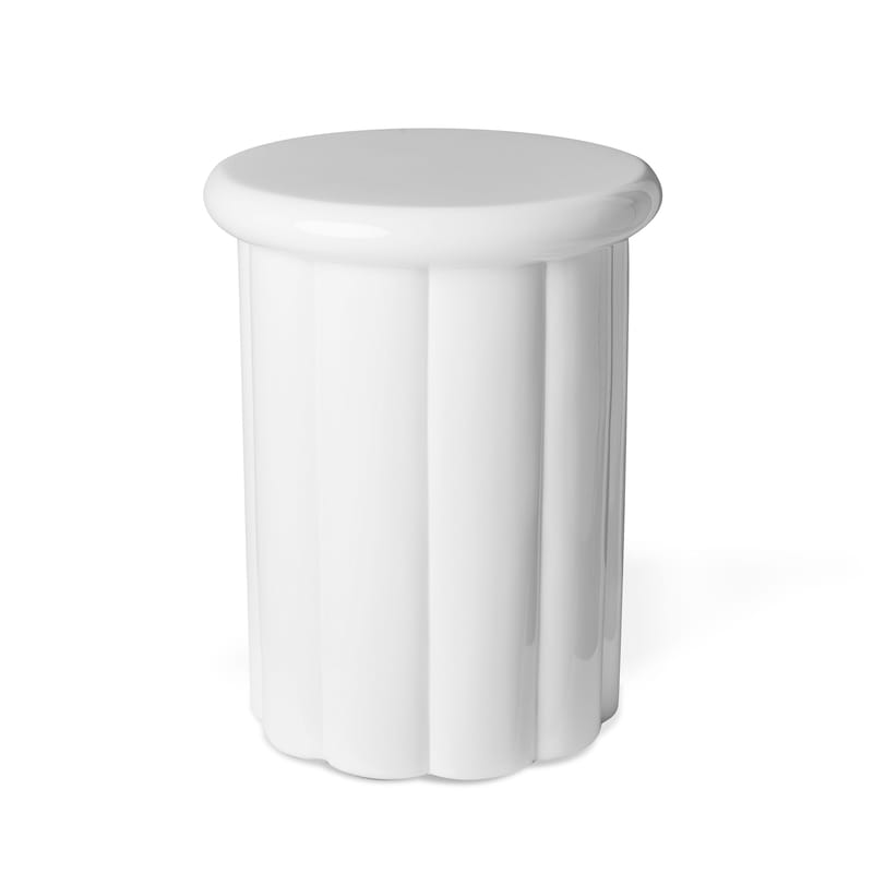 Furniture - Stools - Roman Stool plastic material white / Lacquered plastic - Pols Potten - White - Lacquered polyester