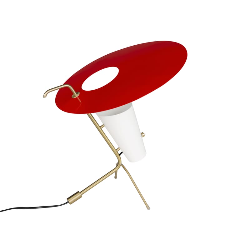 Lighting - Table Lamps - G24 Table lamp metal red / 1953 Reissue, Pierre Guariche - H 42 cm - SAMMODE STUDIO - Glossy vermilion red - Aluminium, Brass
