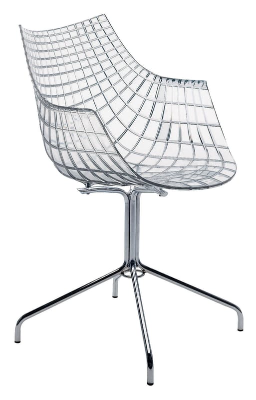 Mobilier - Chaises, fauteuils de salle à manger - Fauteuil Meridiana - Driade - Transparent - Acier chromé, Polycarbonate