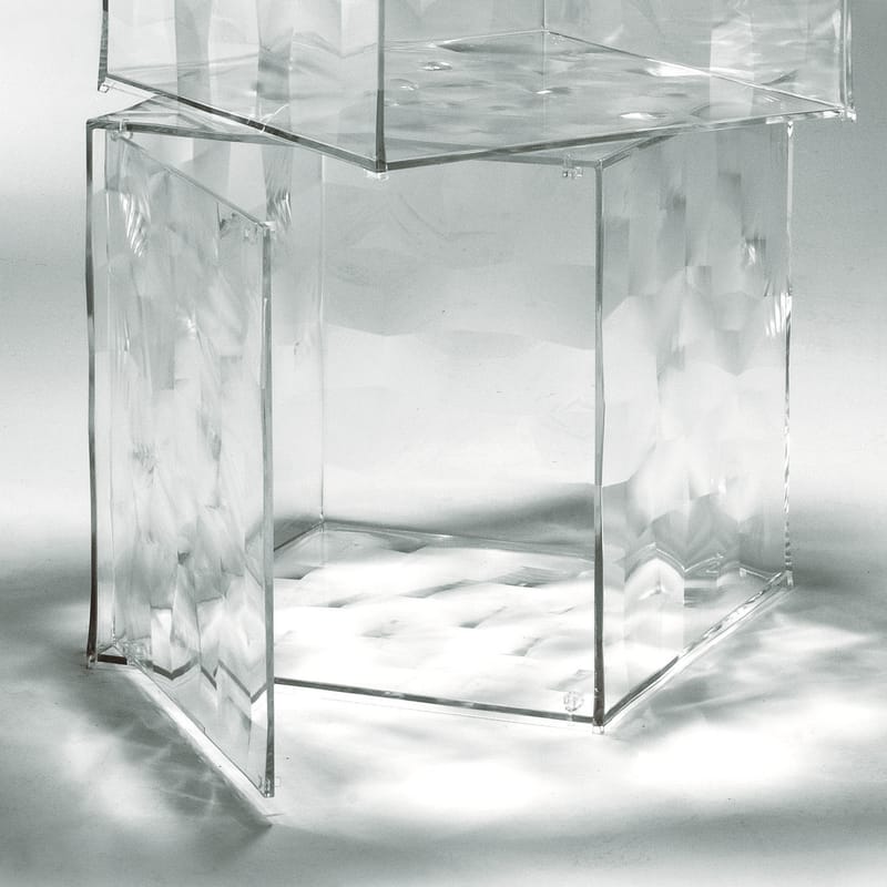 Möbel - Couchtische - Ablage Optic plastikmaterial transparent mit Tür - Kartell - Kristall transparent - PMMA