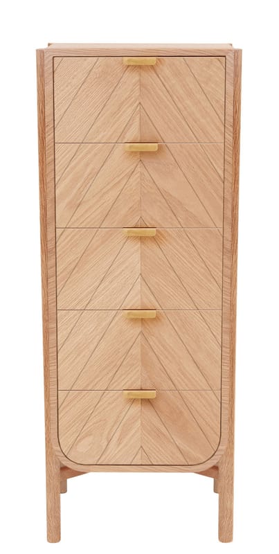 Furniture - Kids Furniture - Marius Chiffonier natural wood H 130 x L 45 cm - Hartô - Natural oak - MDF veneer oak, Solid oak