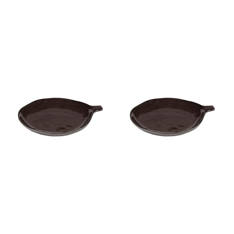 Tavola - Vassoi e piatti da portata - Piatto da dessert La Mère ceramica marrone / Ø 20 cm - Set di 2 - Serax - Moro - Gres