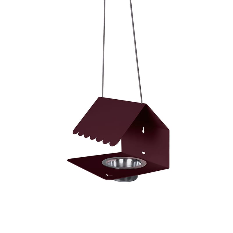 Accessories - Bird Feeder & Pet Accessories - Picoti Bird feeding tray metal red / Metal - to hang or screw in - Fermob - Black cherry - Steel
