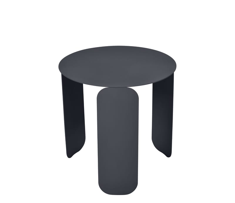 Furniture - Coffee Tables - Bebop Coffee table metal grey / Ø 45 cm - Fermob - Carbon - Aluminium, Steel