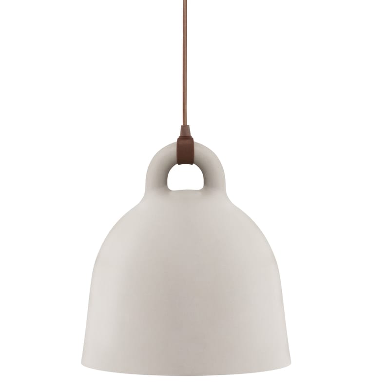 Lighting - Pendant Lighting - Bell Pendant metal beige Small Ø 35 cm - Normann Copenhagen - Matt Sand & White inside - Aluminium