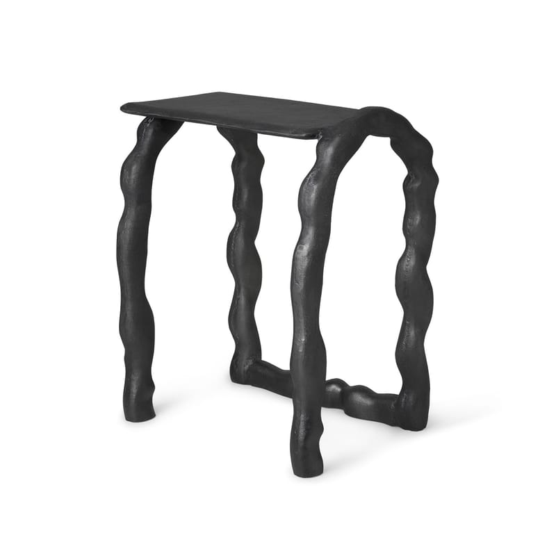 Furniture - Coffee Tables - Rotben End table metal black / Stool - Recycled cast aluminium - Ferm Living - Black - Recycled cast aluminium