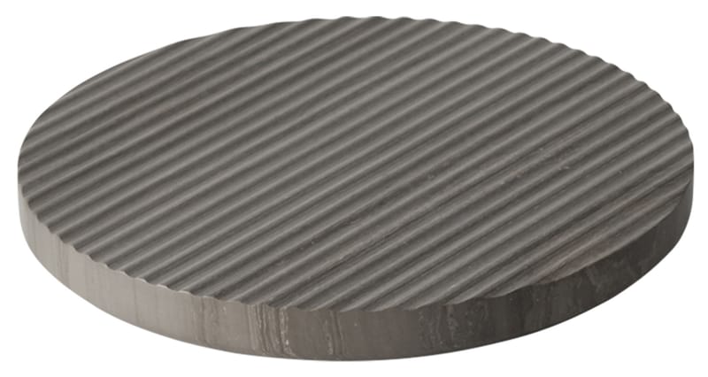 Table et cuisine - Dessous de plat - Dessous de plat Groove pierre gris / Large Ø 21,6 cm - Marbre - Muuto - Gris - Marbre