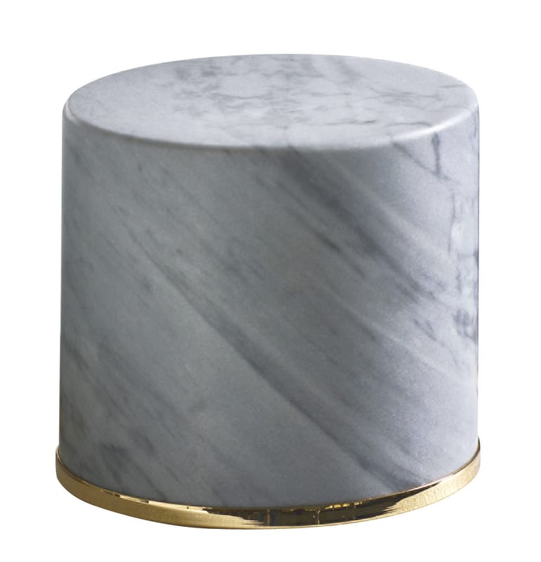 Accessories - Home Accessories -  Door stop stone grey / Marble - H 10 cm - Opinion Ciatti - Grey / 24-carat gold - Bardiglio marble, Steel with a 24-carat gold finish