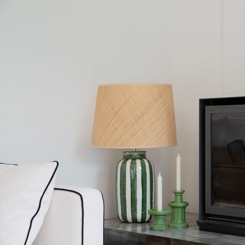 Lampe de table Palmaria Large céramique fibre végétale vert / H 59 cm -  rabane - Maison Sarah Lavoine
