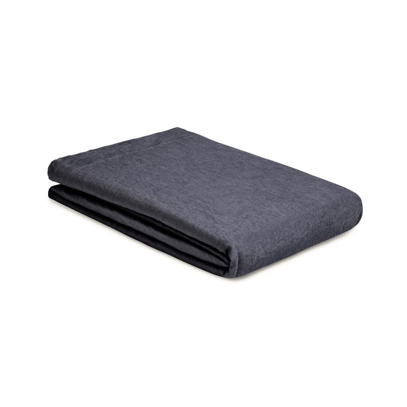 Decoration - Bedding & Bath Towels -  Flat sheet 270 x 310 cm textile grey / 270 x 310 cm - Washed linen - Au Printemps Paris - Charcoal grey - washed linen