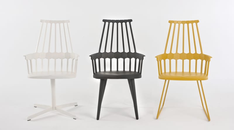 Scopri Sedia Comback -/Versione girevole, Bianco / Gambe bianche di Kartell,  Made In Design Italia