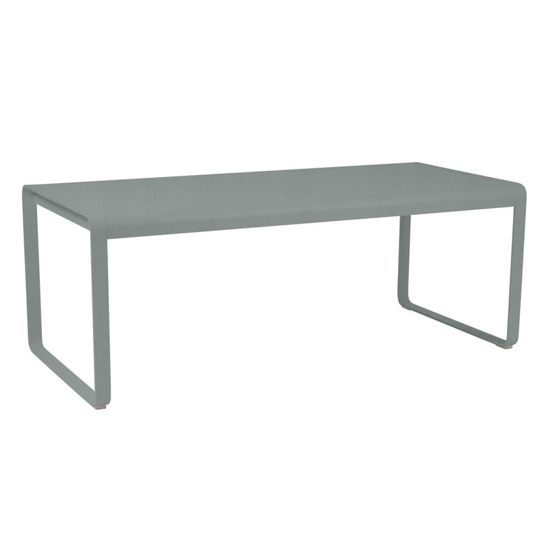 Outdoor - Garden Tables - Bellevie Rectangular table metal grey / 196 x 90 cm - 8 to 10 people / Metal - Fermob - Lapilli grey - Aluminium
