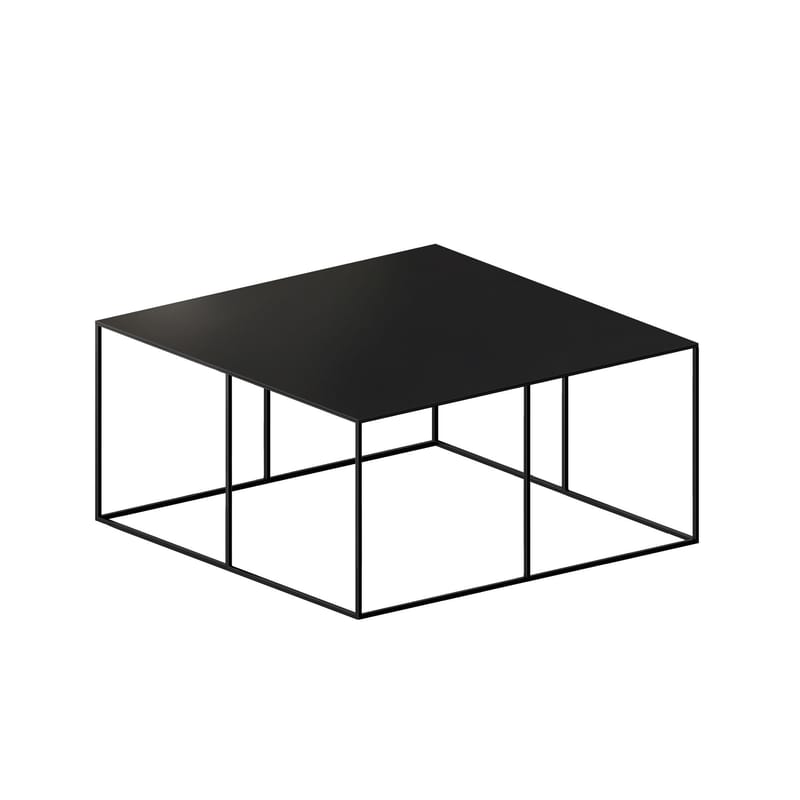 Furniture - Coffee Tables - Slim Irony Coffee table metal black / 70 x 70 x H 34 cm - Zeus - Copper black - Steel
