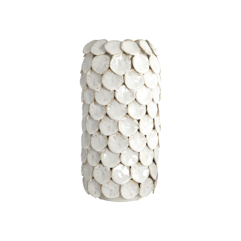 Decoration - Vases - Dot Vase ceramic white / Ceramic - Ø 15 x H 30 cm - House Doctor - White - Glazed ceramic