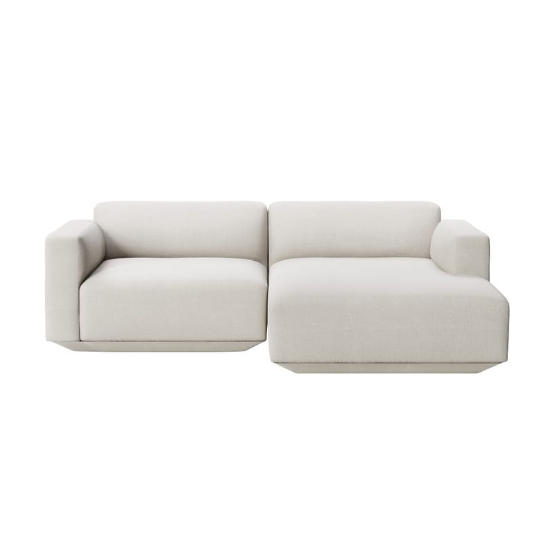 Furniture - Sofas - Develius B Corner sofa textile beige / 3 seats - L 220 cm / Right-hand chaise longue - &tradition - Stone (Linara Stone 266 fabric) - Fabric, HR foam, Wood
